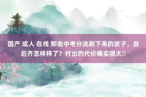 国产 成人 在线 那些中考分流刷下来的孩子，自后齐怎样样了？付出的代价确实很大​