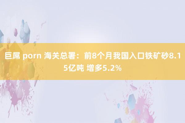 巨屌 porn 海关总署：前8个月我国入口铁矿砂8.15亿吨 增多5.2%