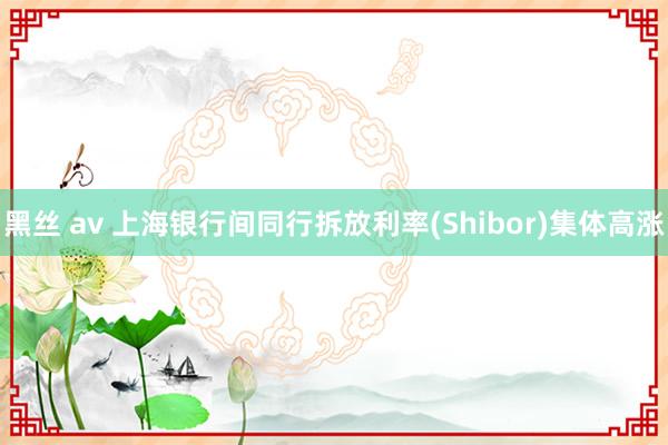 黑丝 av 上海银行间同行拆放利率(Shibor)集体高涨