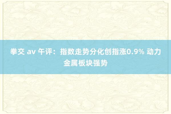 拳交 av 午评：指数走势分化创指涨0.9% 动力金属板块强势