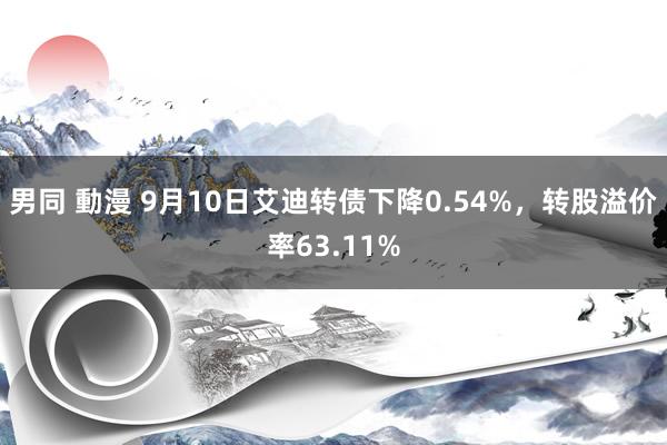 男同 動漫 9月10日艾迪转债下降0.54%，转股溢价率63.11%