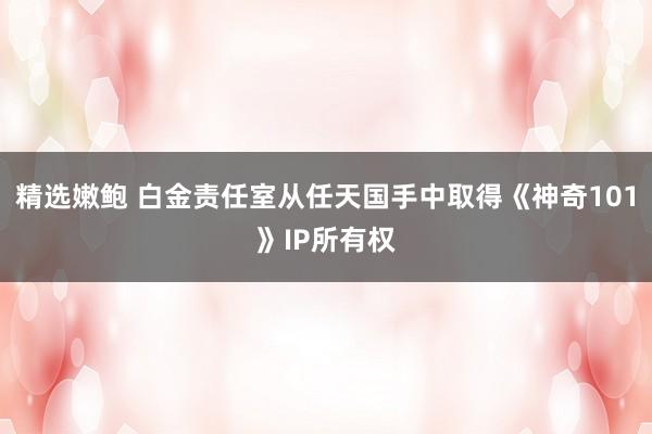 精选嫩鲍 白金责任室从任天国手中取得《神奇101》IP所有权