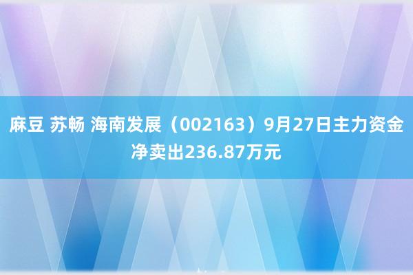 麻豆 苏畅 海南发展（002163）9月27日主力资金净卖出236.87万元