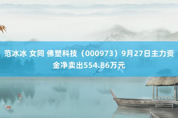 范冰冰 女同 佛塑科技（000973）9月27日主力资金净卖出554.86万元