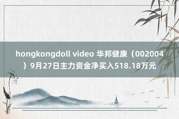 hongkongdoll video 华邦健康（002004）9月27日主力资金净买入518.18万元