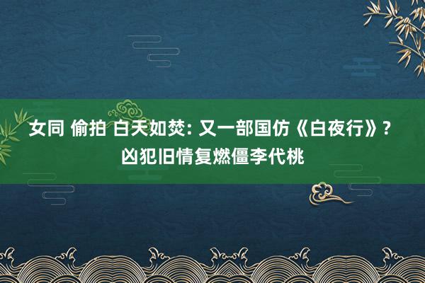 女同 偷拍 白天如焚: 又一部国仿《白夜行》? 凶犯旧情复燃僵李代桃