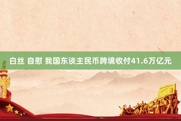 白丝 自慰 我国东谈主民币跨境收付41.6万亿元