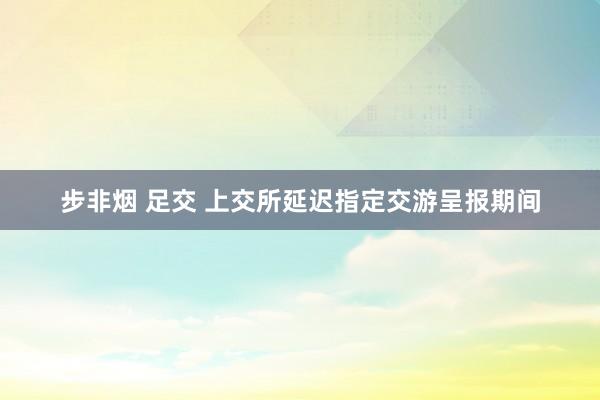 步非烟 足交 上交所延迟指定交游呈报期间