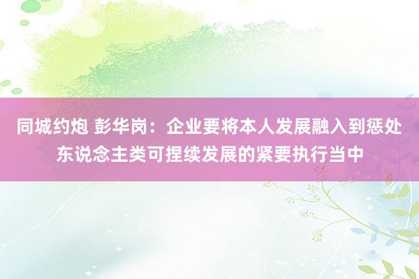 同城约炮 彭华岗：企业要将本人发展融入到惩处东说念主类可捏续发展的紧要执行当中