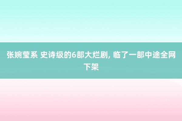 张婉莹系 史诗级的6部大烂剧， 临了一部中途全网下架