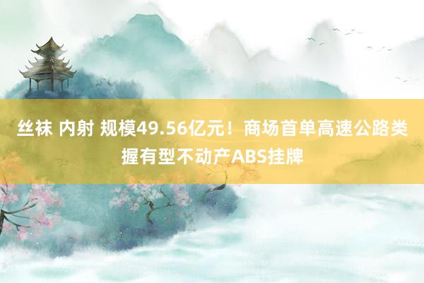 丝袜 内射 规模49.56亿元！商场首单高速公路类握有型不动产ABS挂牌