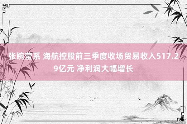 张婉莹系 海航控股前三季度收场贸易收入517.29亿元 净利润大幅增长