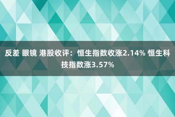 反差 眼镜 港股收评：恒生指数收涨2.14% 恒生科技指数涨3.57%