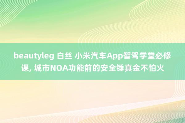 beautyleg 白丝 小米汽车App智驾学堂必修课， 城市NOA功能前的安全锤真金不怕火