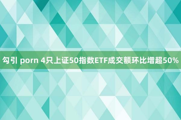 勾引 porn 4只上证50指数ETF成交额环比增超50%