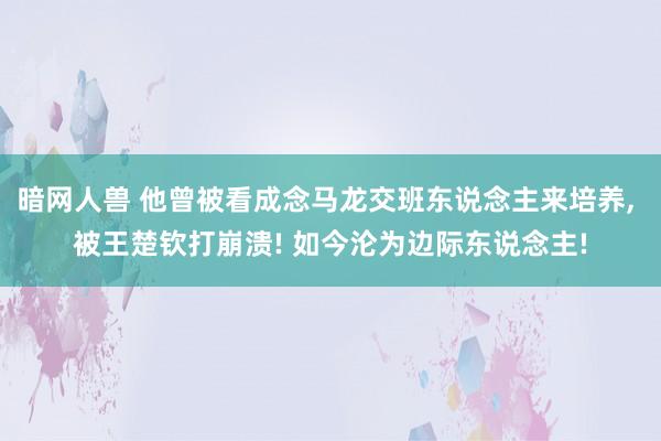 暗网人兽 他曾被看成念马龙交班东说念主来培养， 被王楚钦打崩溃! 如今沦为边际东说念主!