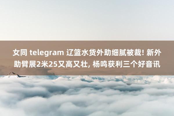 女同 telegram 辽篮水货外助细腻被裁! 新外助臂展2米25又高又壮， 杨鸣获利三个好音讯