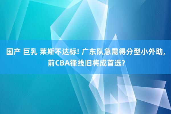 国产 巨乳 莱斯不达标! 广东队急需得分型小外助， 前CBA锋线旧将成首选?