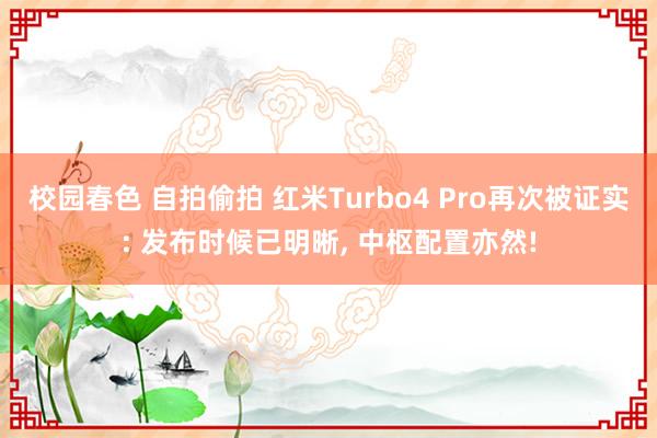 校园春色 自拍偷拍 红米Turbo4 Pro再次被证实: 发布时候已明晰， 中枢配置亦然!