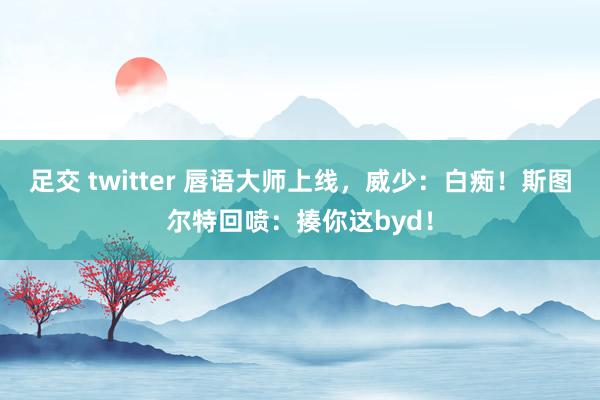 足交 twitter 唇语大师上线，威少：白痴！斯图尔特回喷：揍你这byd！