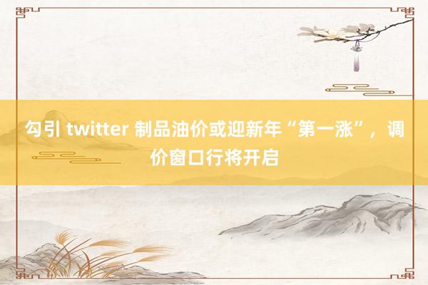 勾引 twitter 制品油价或迎新年“第一涨”，调价窗口行将开启