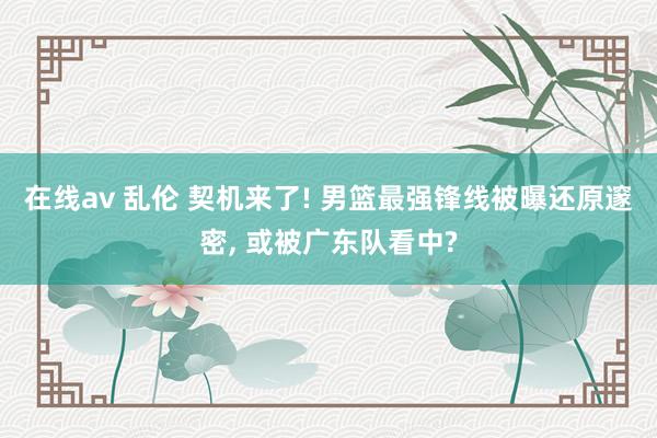 在线av 乱伦 契机来了! 男篮最强锋线被曝还原邃密， 或被广东队看中?