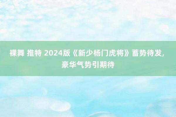 裸舞 推特 2024版《新少杨门虎将》蓄势待发， 豪华气势引期待