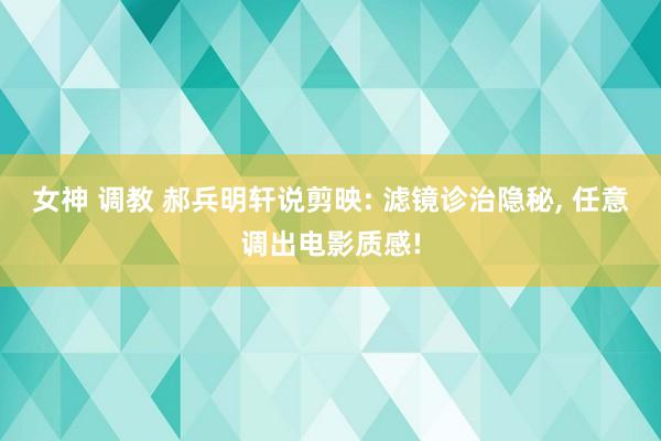 女神 调教 郝兵明轩说剪映: 滤镜诊治隐秘， 任意调出电影质感!